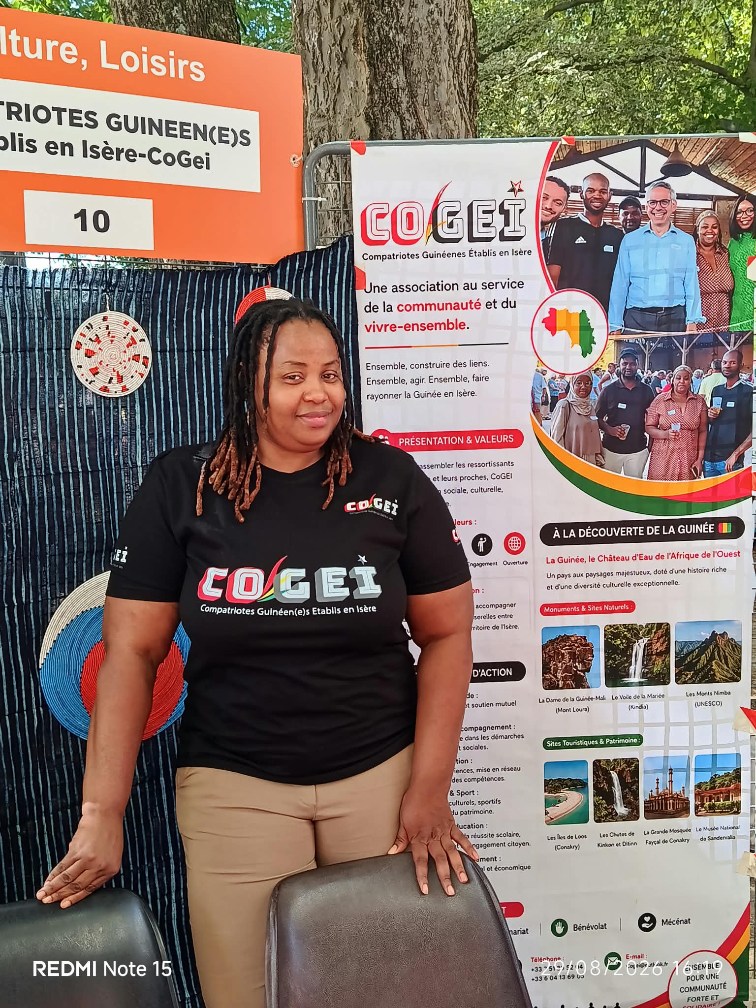 La bannière de la Guinée sur le stand de la CoGEI
